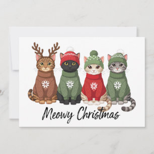 Invitation Meowy Noël Chats Sweatshirt Moche Renne Noël