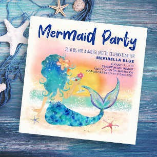 Invitation Mer de Mermaid   Tropical Beach Bachelorette Party