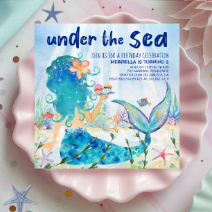Invitation Mer de Mermaid   Tropical Ocean Cupcakes Anniversa