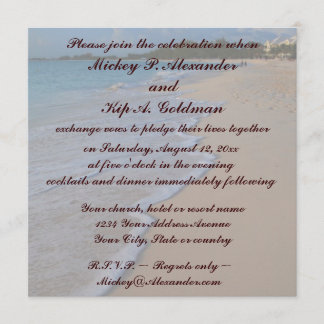Invitation Mer tropicale turquoise et plage de sable
