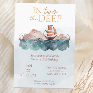 Invitation Mer Whimsical Ocean Pirate Deuxième anniversaire