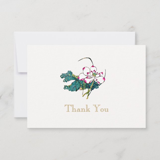 Invitation Merci à fleurs de Lotus blanc (Devant)