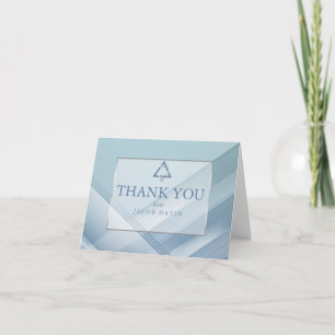 Invitation Merci Barre Mitzvah Classic Blue Lines