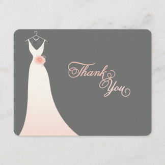 Invitation Merci chic élégant de Fête de la mariée de robe de