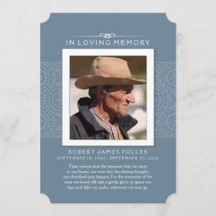 Invitation Merci commémoratif Royal Bleu Photo