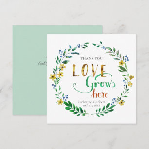 Invitation Merci Couronne Florale Aquarelle