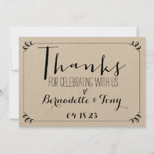 Invitation Merci D'Avoir Célébré Avec Nous ! Merci mariage