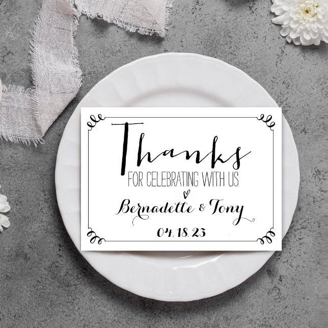 Invitation Merci D'Avoir Célébré Avec Nous ! Merci mariage (Créateur téléchargé)