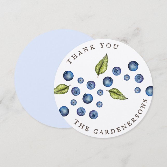 Invitation Merci de bleuets rustiques  (Devant / Derrière)