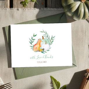 Invitation Merci de bois Citrouille Green Fox