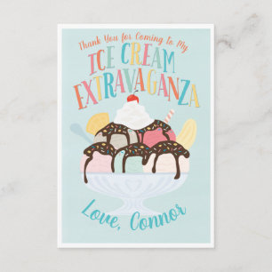 Invitation Merci de fête d'anniversaire de la Crème de glace