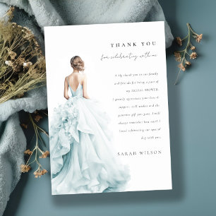 Invitation Merci de Fête des mariées Mariage bleu Aqua