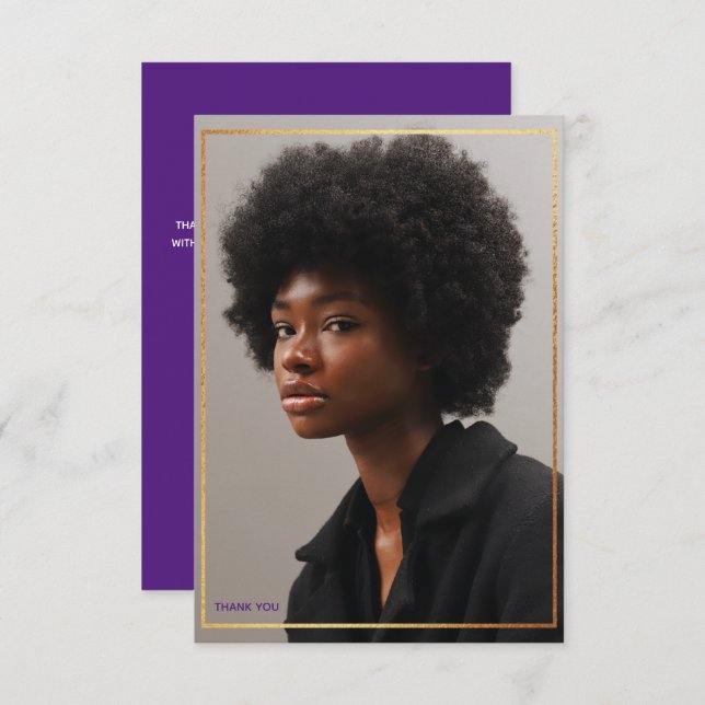 Invitation Merci de graduation Or moderne simple Inv (Devant / Derrière)