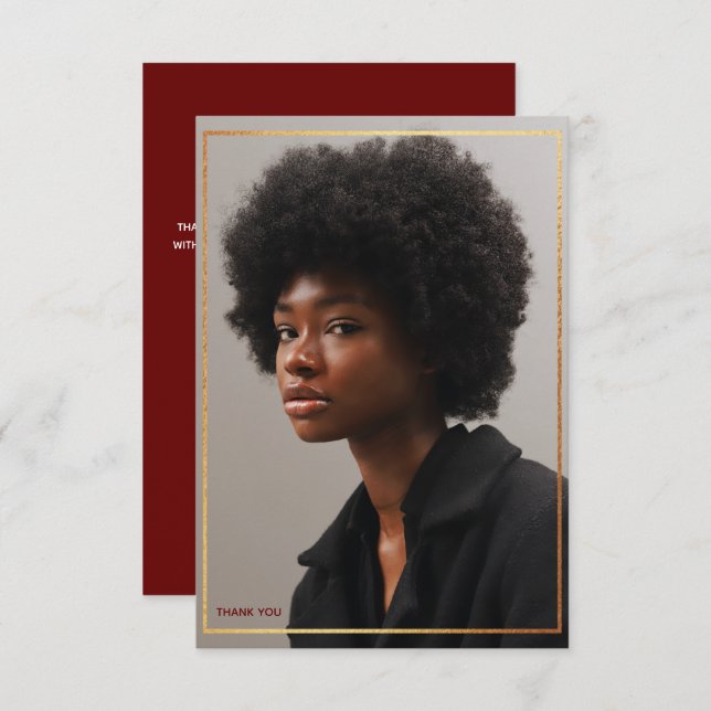 Invitation Merci de graduation Or moderne simple Inv (Devant / Derrière)