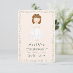 Invitation Merci de la prière de la fille communion