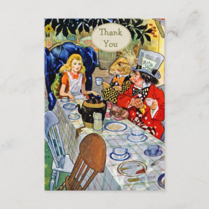 Invitation Merci de l'Baby shower du Tea Party de Mad Hatter