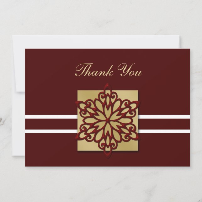 Invitation Merci de mariage d'hiver rouge (Devant)