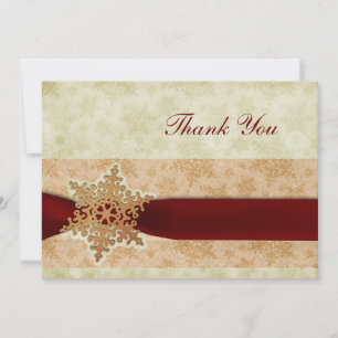 Invitation Merci de mariage rustique rouge hiver