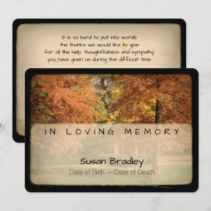 Invitation Merci de Sympathie Mémorial Arbres avec textes 2