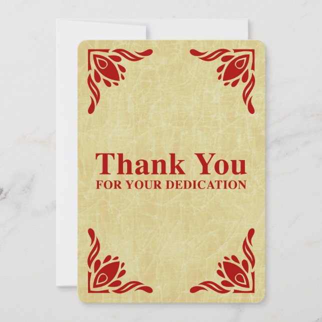 Invitation merci de votre dévouement (Devant)