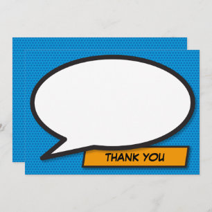 Invitation Merci de votre message Voix Buble Fun Retro