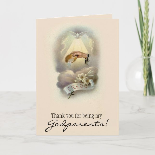 Invitation Merci d'être mes parents Baptême catholique (Devant)