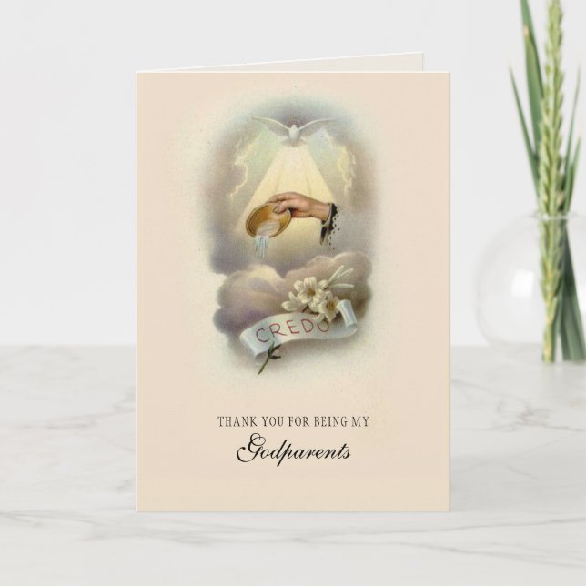 Invitation Merci d'être mes parents Baptême catholique (Devant)