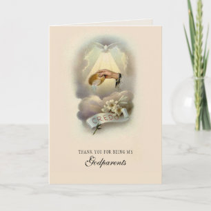 Invitation Merci d'être mes parents Baptême catholique