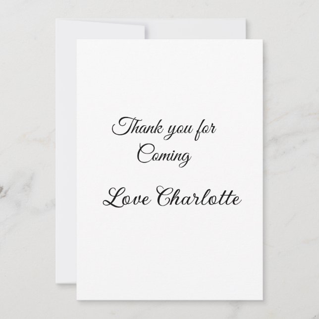 Invitation merci d'être venu nom du destinataire message text (Devant)