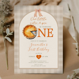 Invitation Merci Donner Cutie Pie Beige En vichy 1er annivers