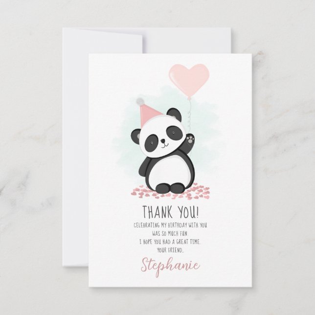 Invitation Merci du parti Panda (Devant)
