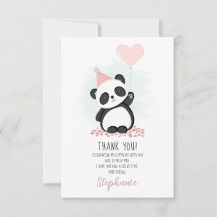 Invitation Merci du parti Panda