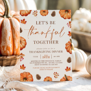 Invitation Merci Ensemble Rustique Thanksgiving Diner Party