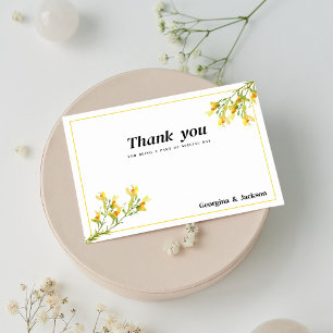Invitation Merci fleuri vert jaune orangé