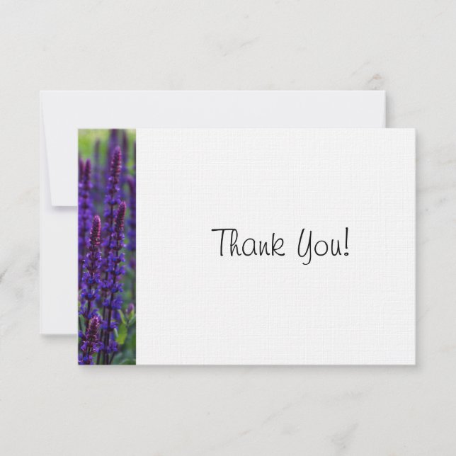 Invitation Merci floral Lilac simple et élégant Note plat (Devant)
