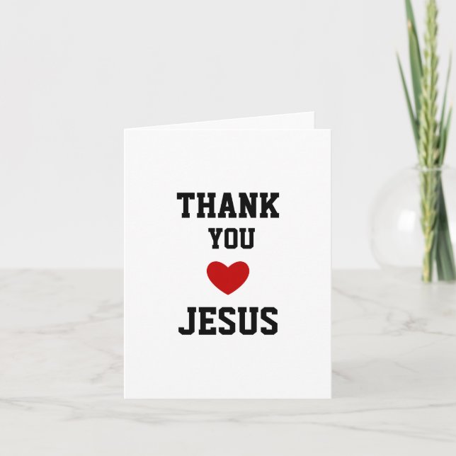 Invitation Merci Jésus | Foi chrétienne moderne du cœur (Devant)
