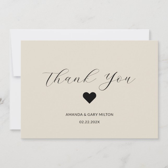 Invitation Merci Mariage blanc d'hiver simple (Devant)