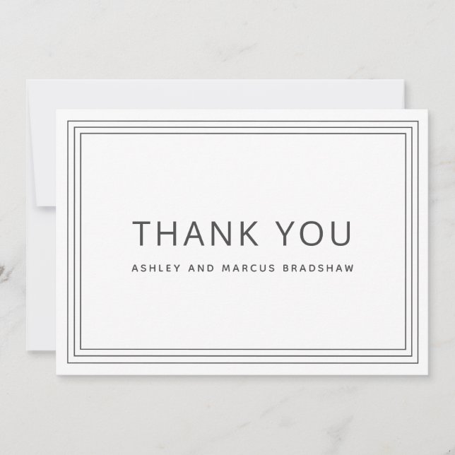 Invitation Merci Mariage blanc simple (Devant)