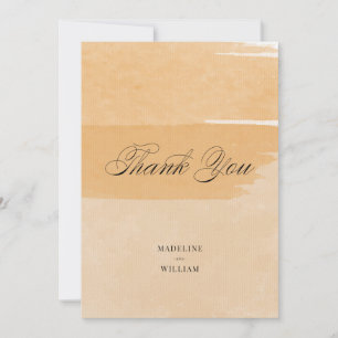 Invitation Merci orange aquarelle   Ajouter votre photo