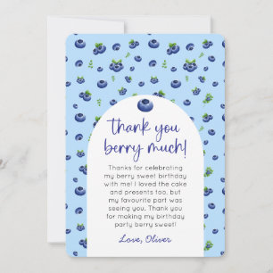 Invitation Merci photo de l'anniversaire de Blueberry