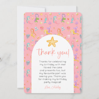 Invitation Merci photo de l'anniversaire de la Sirène