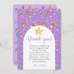 Invitation Merci photo de l'anniversaire de la Sirène