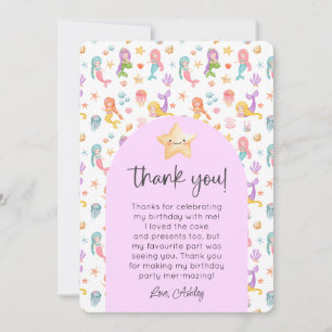 Invitation Merci photo de l'anniversaire de la Sirène