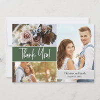 Merci photo Mariage vert personnalisé