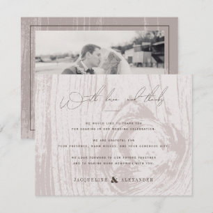 Invitation Merci pour le mariage automnal à la rustique en bo