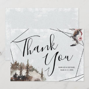 Invitation Merci pour le mariage avec Raven et Moon