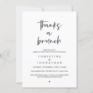 Invitation Merci pour un brunch, célébration d'après mariage