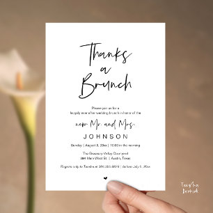 Invitation Merci pour un brunch, Célébration de mariage post-
