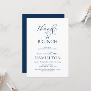 Invitation Merci pour un Brunch, Fête d'Elopement après le Ma