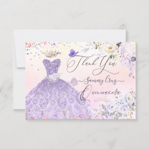 Invitation Merci Quinceanera Dusty Purple Parties scintillant